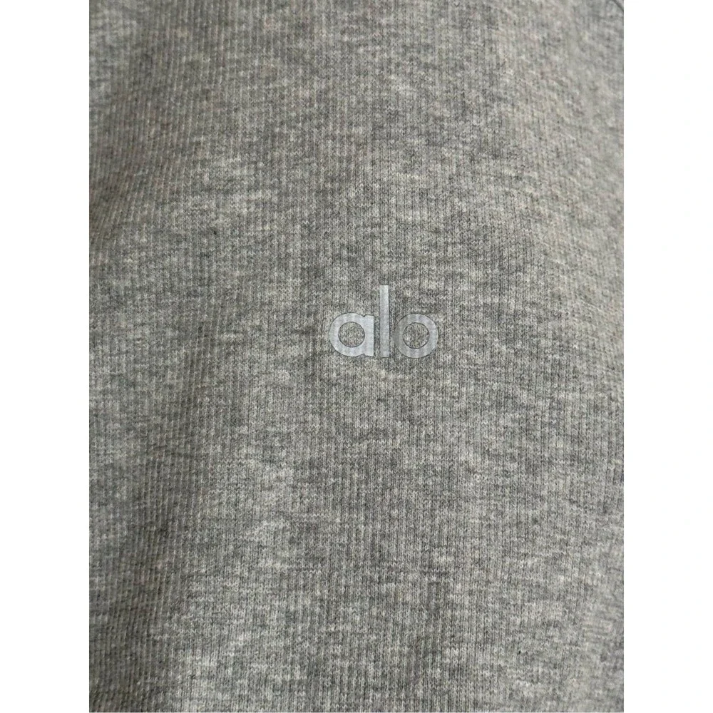 ALO Yoga Light Grey Ribbed Aspire Full Length Tank Top Racerback Tank size XS